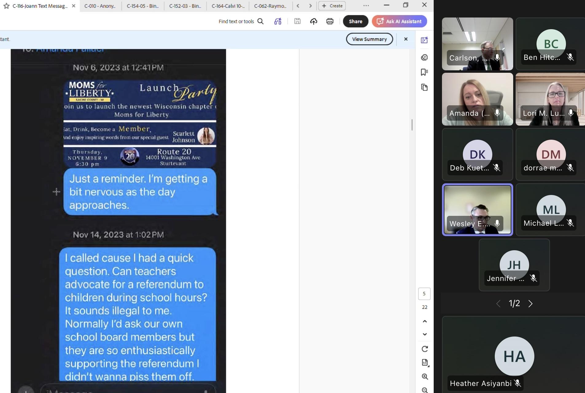 Peterson hearing ends with Falaschi testimony centered on texts, records and Moms for Liberty ties | Racine County Eye